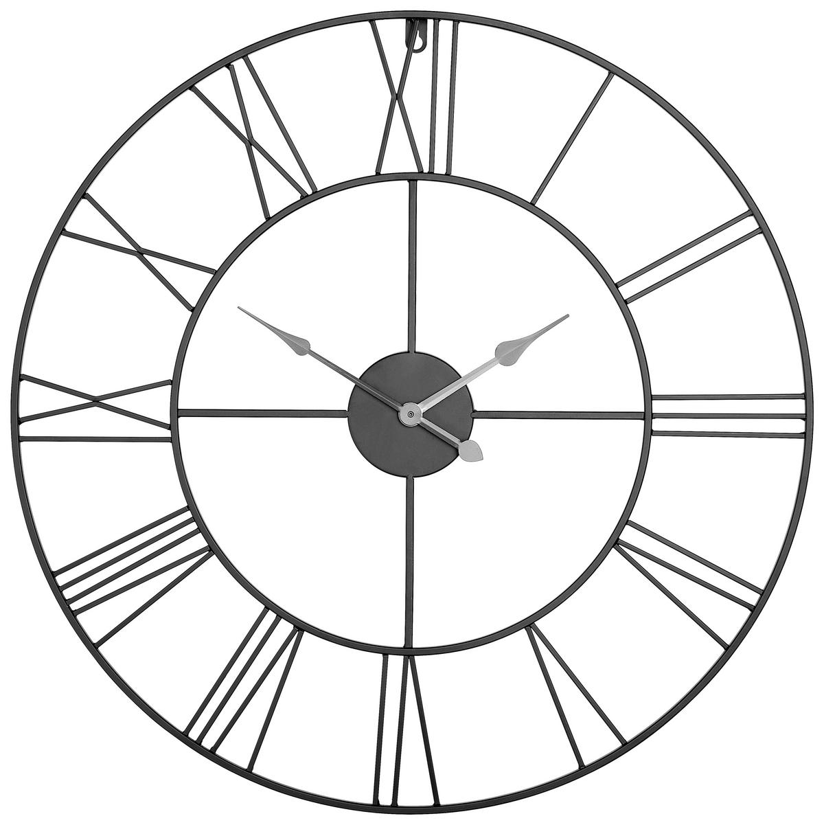 WANDUHR  Schwarz 60 cm  - Schwarz, Design, Metall (60cm) - Ambia Home