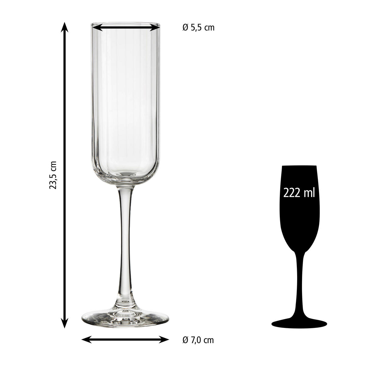 GLÄSERSET LINEAR  12-teilig  - Klar, Basics, Glas (7/23,5cm)