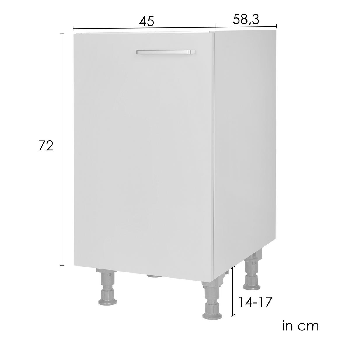 SPÜLENUNTERSCHRANK 45/87/56 cm  in Sandfarben  - Sandfarben/Schwarz, MODERN, Holzwerkstoff/Metall (45/87/56cm) - Nobilia