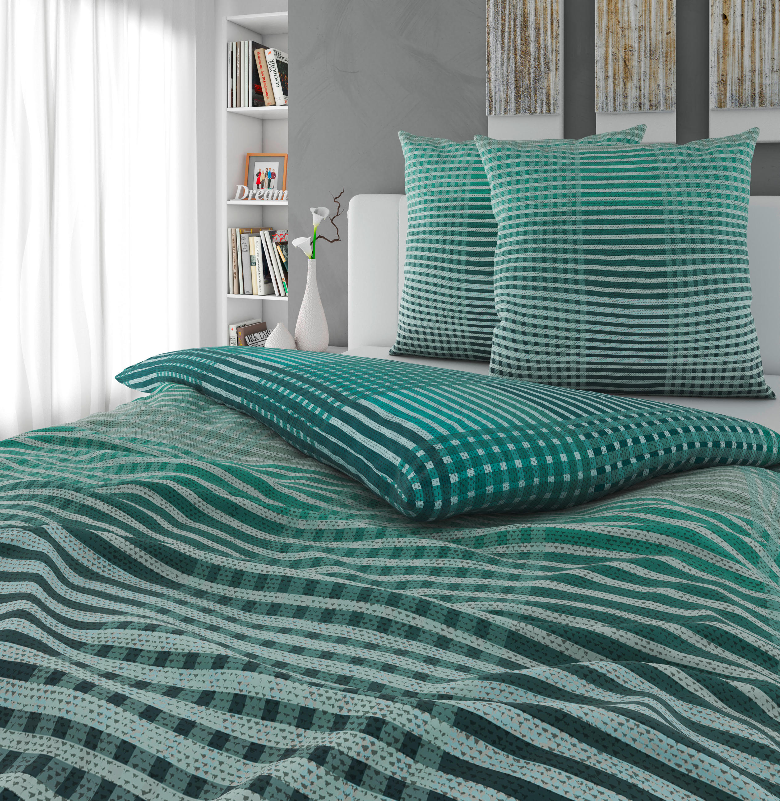 BETTWÄSCHE Flanell 200/200 cm  - Türkis, Textil (200/200cm) - Novel