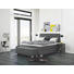 BOXSPRINGBETT 180/210 cm INKL. Matratze, Topper - Anthrazit, KONVENTIONELL, Textil (180/210cm) - Jensen