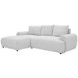 ECKSOFA Creme Webstoff  - Creme/Schwarz, MODERN, Kunststoff/Textil (175/265cm) - Carryhome