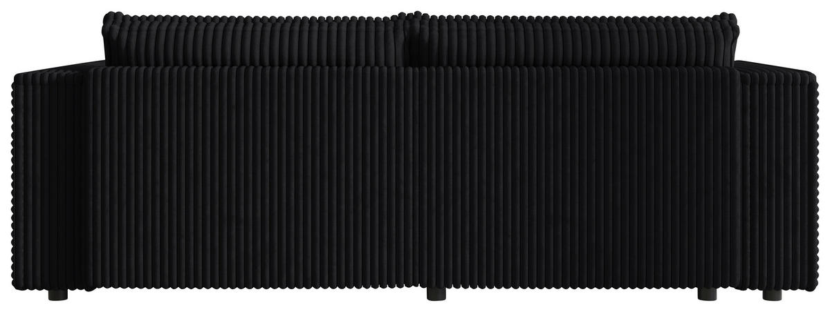 ECKSOFA Anthrazit Cord Zierkissen, Rückenkissen, Schlaffunktion, Rücken echt  - Anthrazit/Schwarz, MODERN, Kunststoff/Textil (153/250cm) - Xora