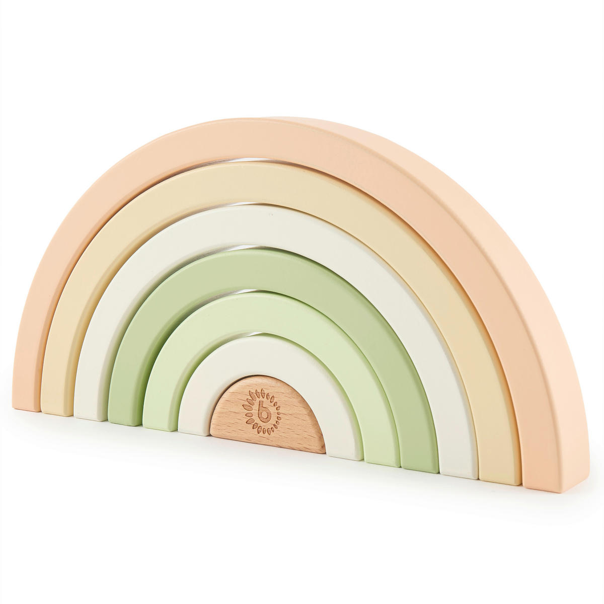 STAPELTURM Regenbogen Hase Fine  - Beige/Grün, Basics, Holz (24/12/2,5cm)