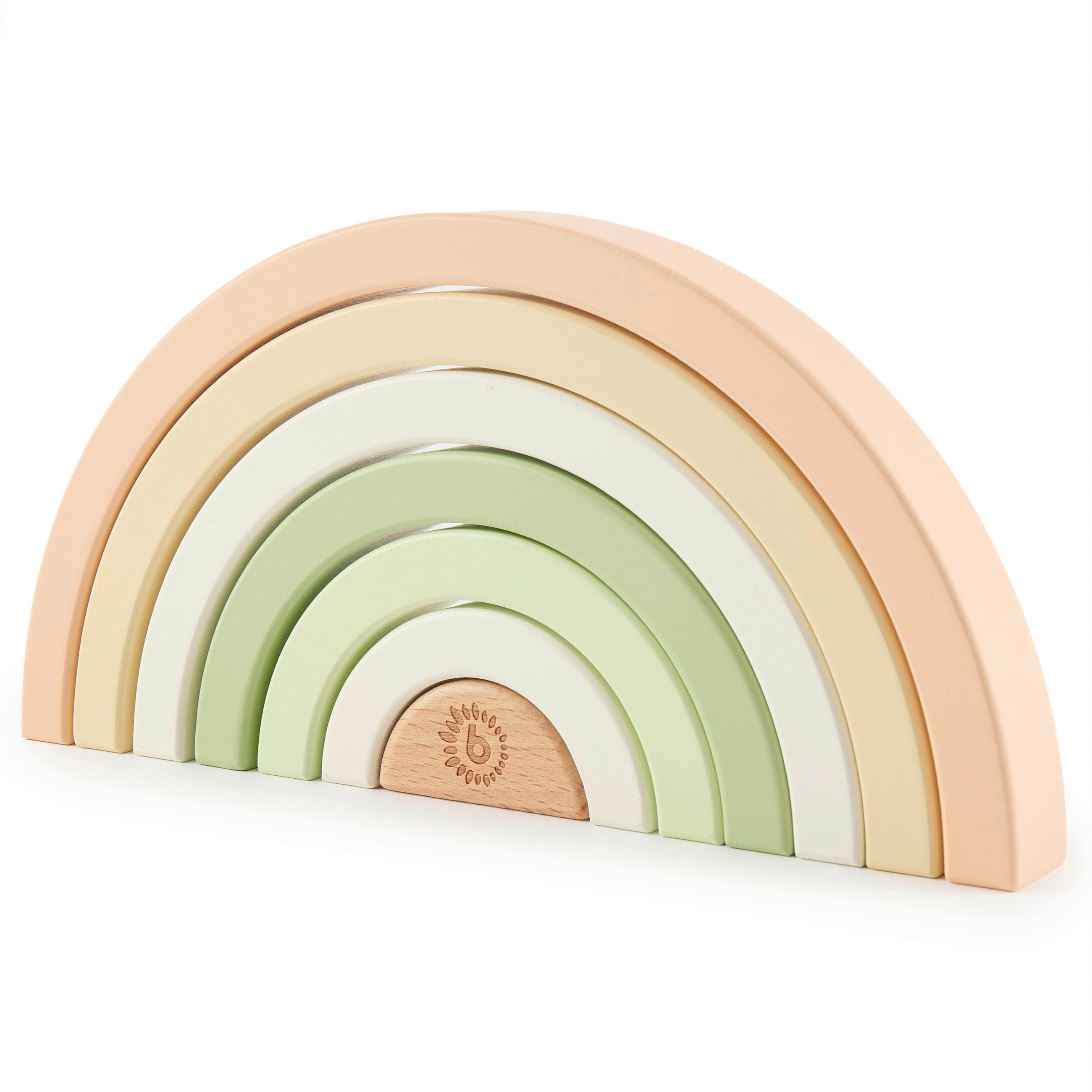 XXXLutz Stapelturm Regenbogen Hase Fine Beige, Grün 24x12x2.5 cm