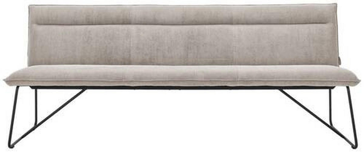 SITZBANK 200/88/66 cm Cord Ecru Metall  - Ecru/Schwarz, Design, Textil/Metall (200/88/66cm) - Johann Jakob