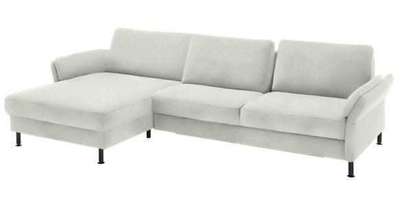 ECKSOFA  in Chenille, Flachgewebe Naturfarben  175/316 cm  - Schwarz/Naturfarben, Design, Textil/Metall (175/316cm) - Dieter Knoll