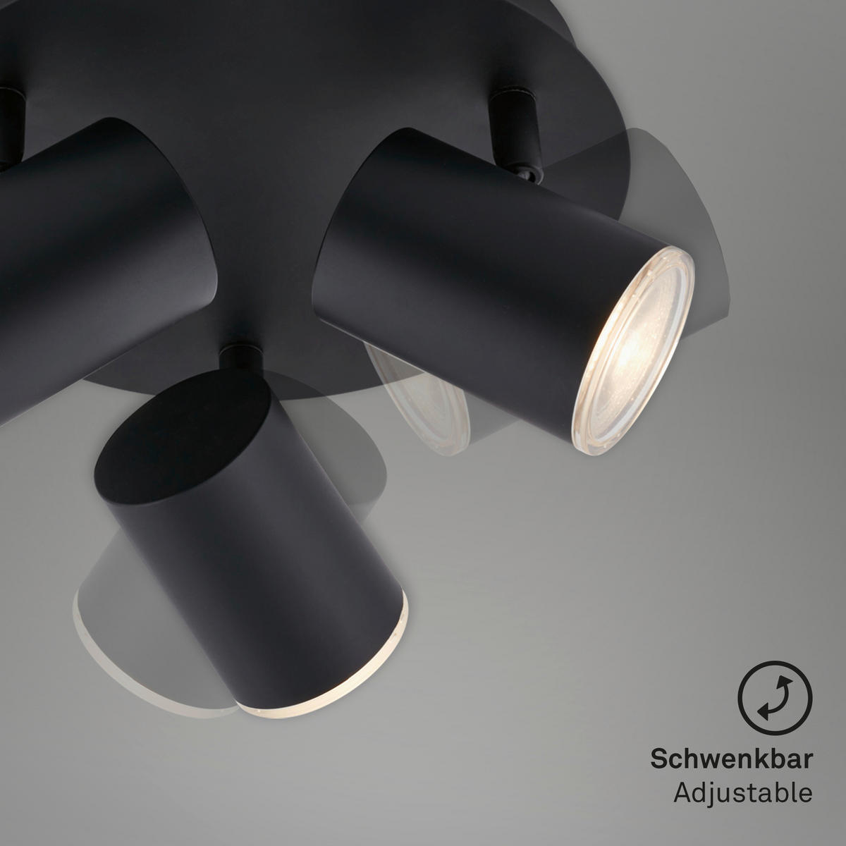 BADEZIMMER-DECKENLEUCHTE 21/11,2 cm   - Schwarz, Design, Kunststoff/Metall (21/11,2cm) - Briloner