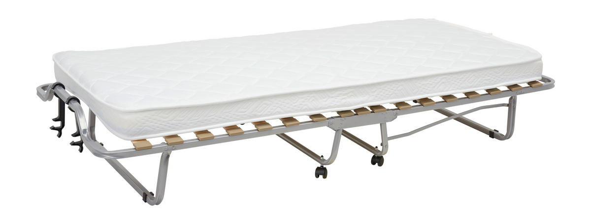 HOPFÄLLBAR SÄNG i trä, metall, textil vit  - vit, Basics, metall/trä (90/200cm) - Livetastic