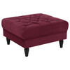 HOCKER Velours Rot  - Rot/Schwarz, Design, Holz/Textil (82/44/82cm) - MID.YOU