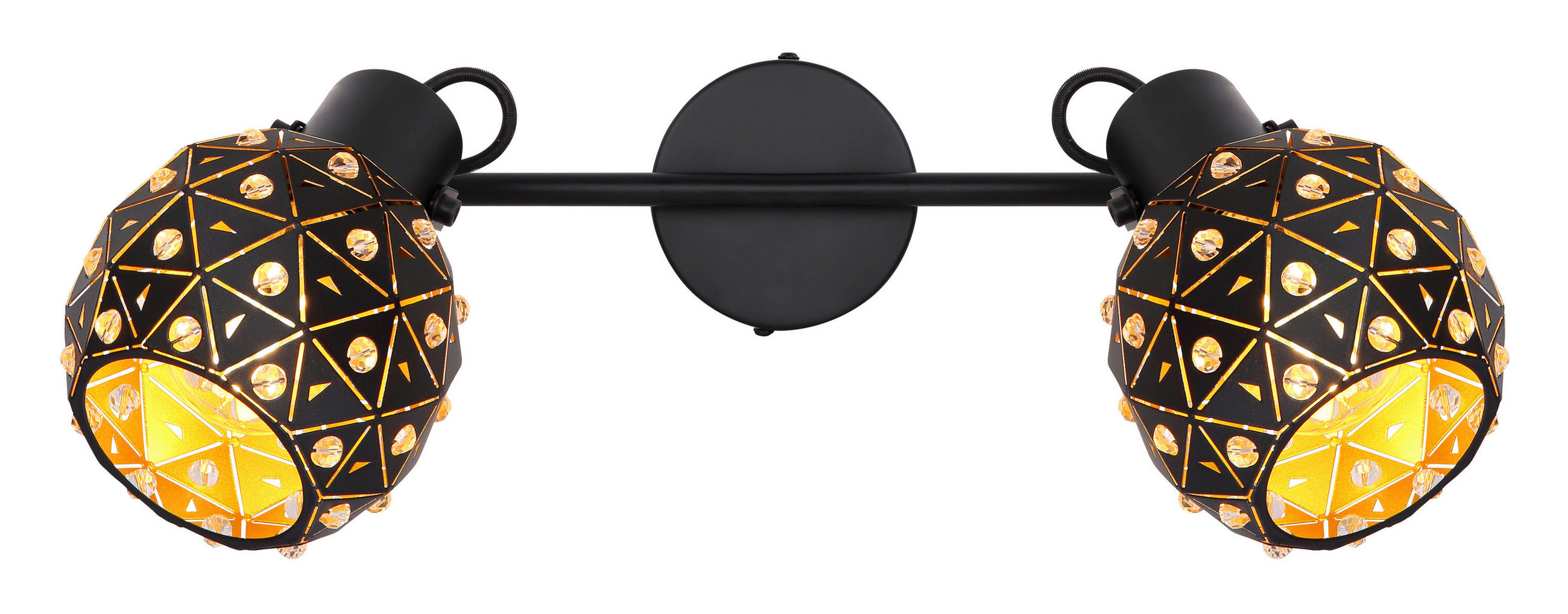 Globo Strahler Jodie Klar, Schwarz, Gold 12x26x35 cm