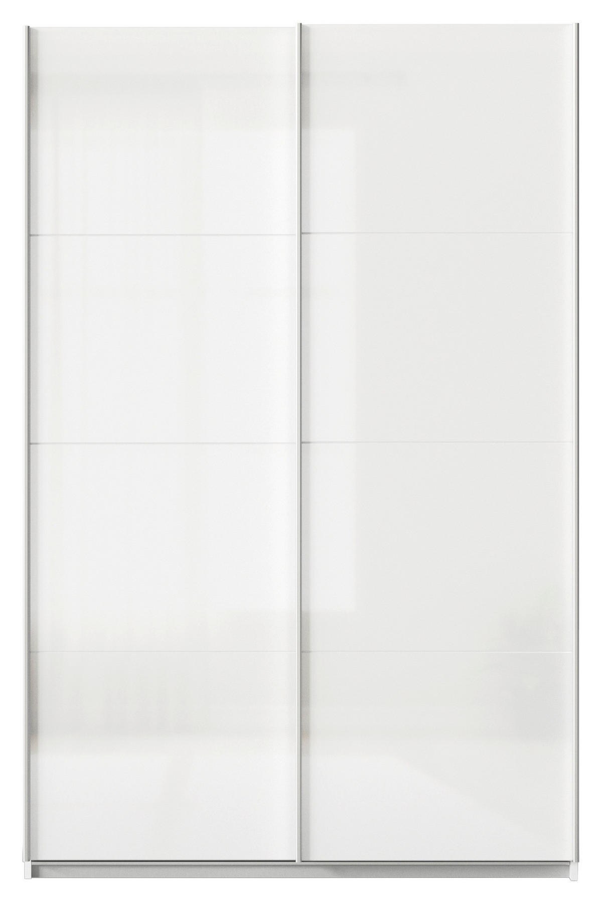 SCHWEBETÜRENSCHRANK  in Weiß  - Alufarben/Weiß, KONVENTIONELL, Holzwerkstoff/Metall (136/229/62cm) - Xora