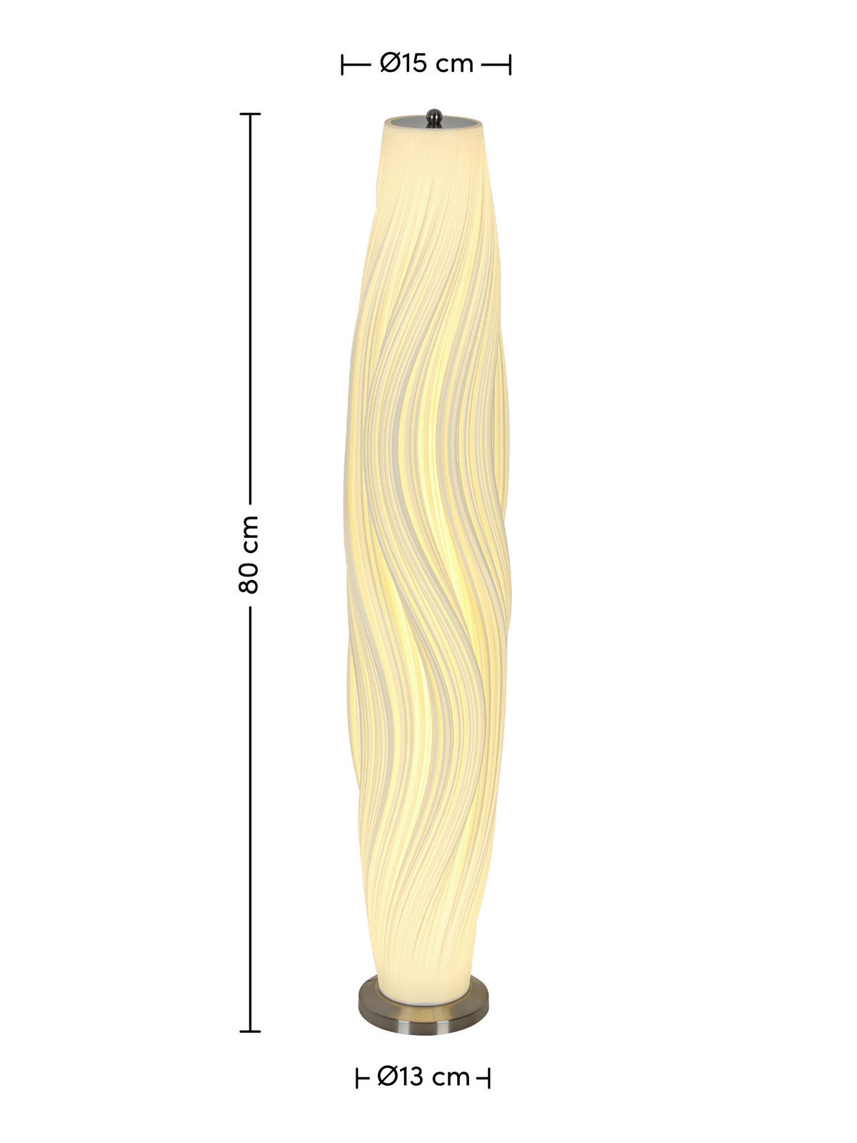 STOJACÍ LED SVÍTIDLO, 15/80 cm  - bílá/černá, Design, kov/plast (15/80cm) - Dieter Knoll