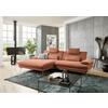 ECKSOFA in Webstoff Orange  184/284 cm  - Schwarz/Orange, Design, Textil/Metall (184/284cm) - Dieter Knoll