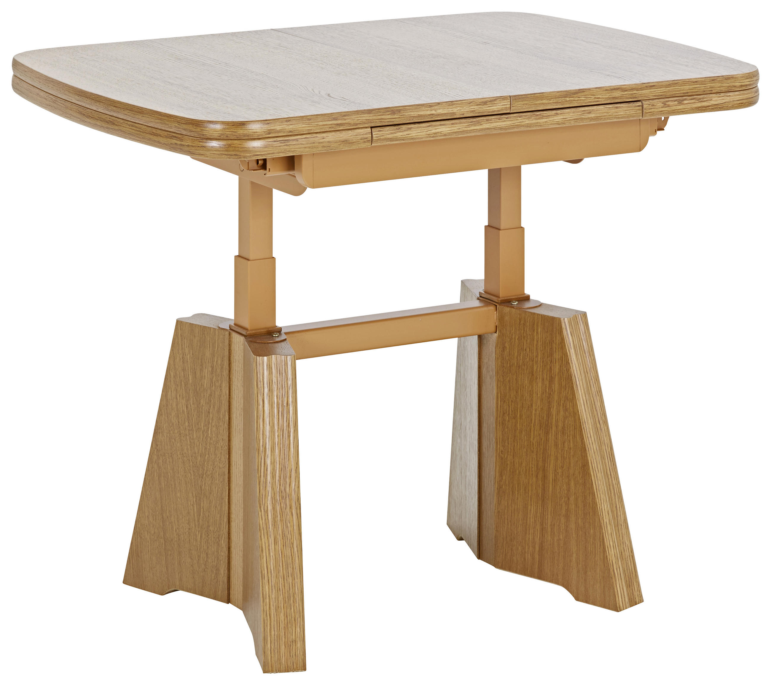 COUCHTISCH in Metall, Holzwerkstoff 90-131/65/56-75 cm  - Eichefarben, KONVENTIONELL, Holzwerkstoff/Metall (90-131/65/56-75cm) - Venda