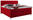 BOXSPRINGBETT 180/200 cm  in Rot  - Chromfarben/Rot, KONVENTIONELL, Kunststoff/Textil (180/200cm) - Voleo