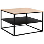 COUCHTISCH in Holz, Metall 65/65/41,5 cm  - Eichefarben/Schwarz, Design, Holz/Metall (65/65/41,5cm) - Johann Jakob