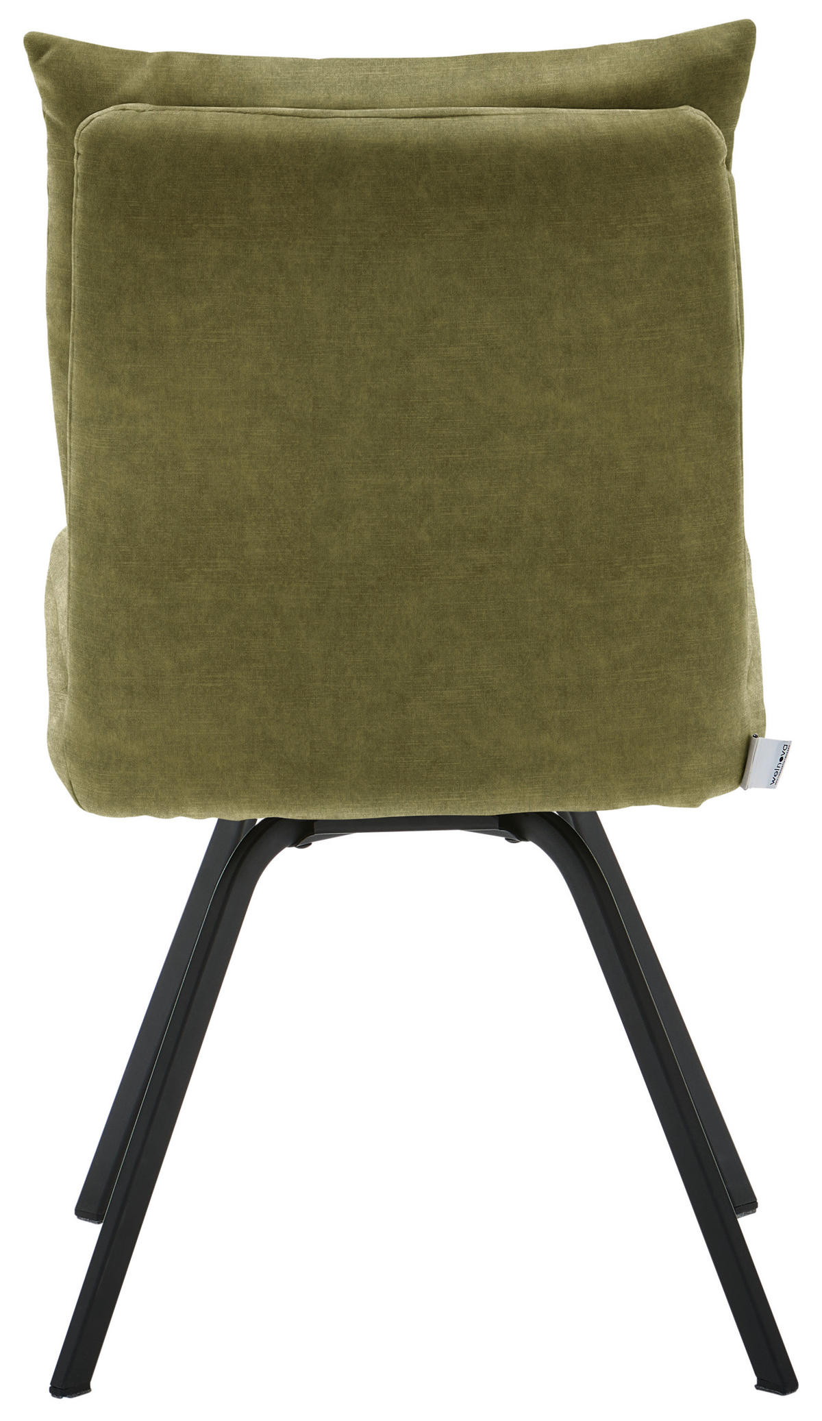 STUHL  in Velours Textil  - Schwarz/Olivgrün, Design, Textil/Metall (50/82/68cm) - Welnova