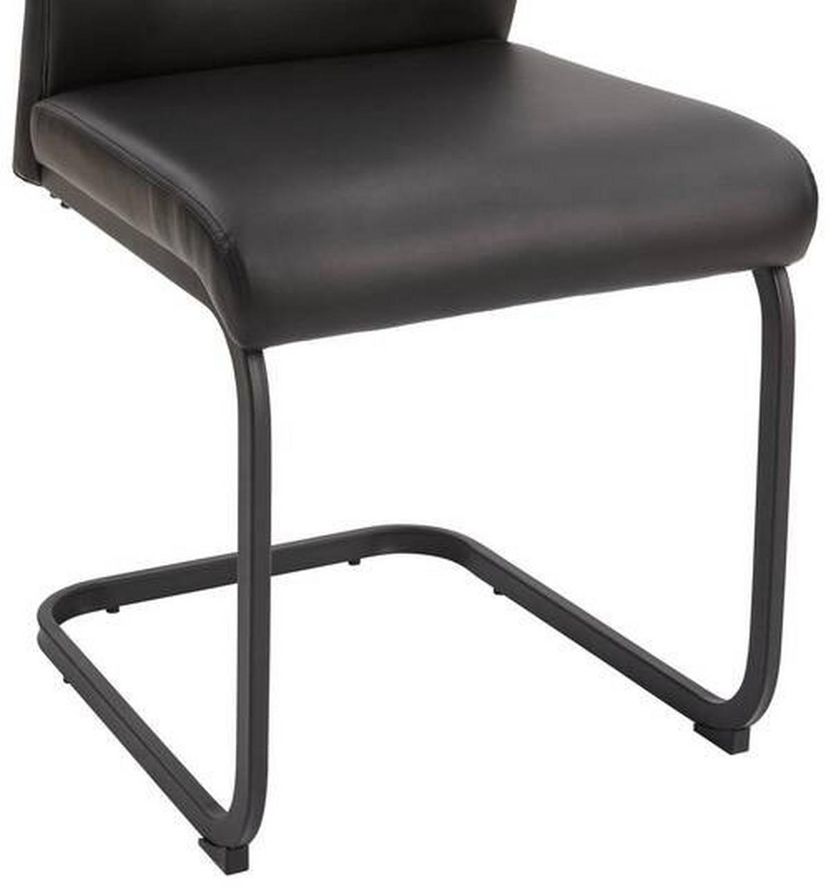 SCHWINGSTUHL  in Eisen Lederlook  - Schwarz, MODERN, Textil/Metall (44/102/61cm) - Livetastic