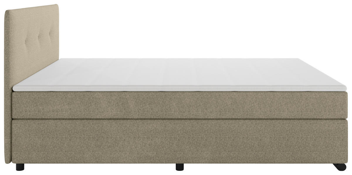 BOXSPRINGBETT 120/200 cm  in Beige  - Beige/Schwarz, MODERN, Karton/Holz (120/200cm) - MID.YOU