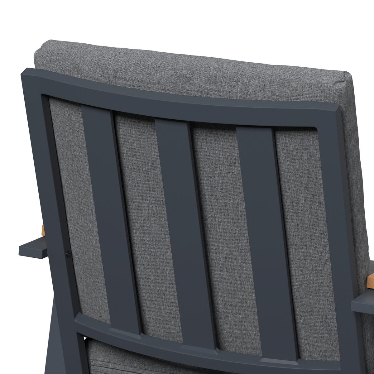 GARTENSTUHL in Holz, Metall, Textil Naturfarben, Dunkelgrau  - Dunkelgrau/Naturfarben, Basics, Holz/Textil (56/91/69cm) - Ambia Garden