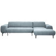 ECKSOFA in Chenille Pastellblau  311/167 cm  - Pastellblau/Schwarz, Design, Textil/Metall (311/167cm) - Xora