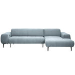 ECKSOFA in Chenille Pastellblau  311/167 cm  - Pastellblau/Schwarz, Design, Textil/Metall (311/167cm) - Xora