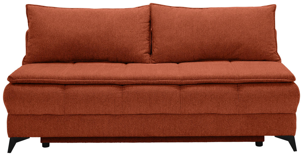 SCHLAFSOFA in Flachgewebe Rostfarben  - Rostfarben/Schwarz, Design, Textil/Metall (197/95/92cm) - Stylife