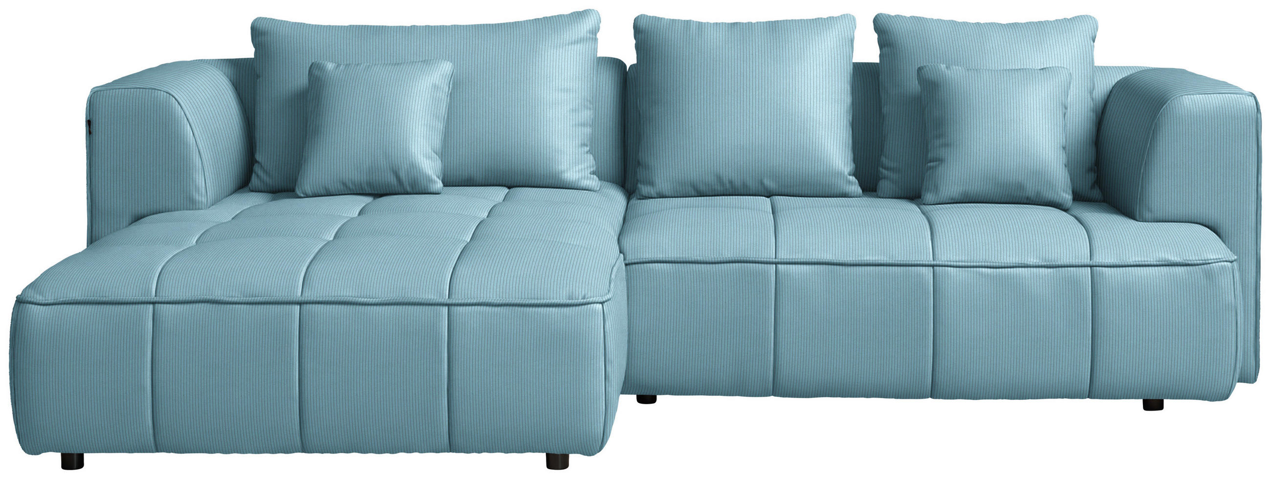 ECKSOFA  in Feincord Hellblau  188/288 cm  - Schwarz/Hellblau, Design, Kunststoff/Textil (188/288cm) - Welnova