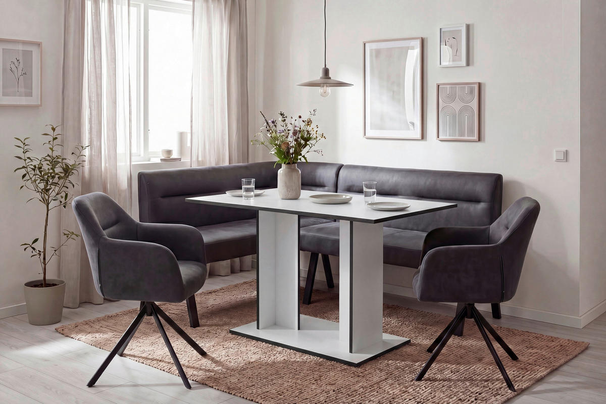 ESSTISCH 110/70/75 cm Nachbildung  Holzwerkstoff rechteckig Weiß  - Weiß, MODERN, Holzwerkstoff (110/70/75cm) - MID.YOU