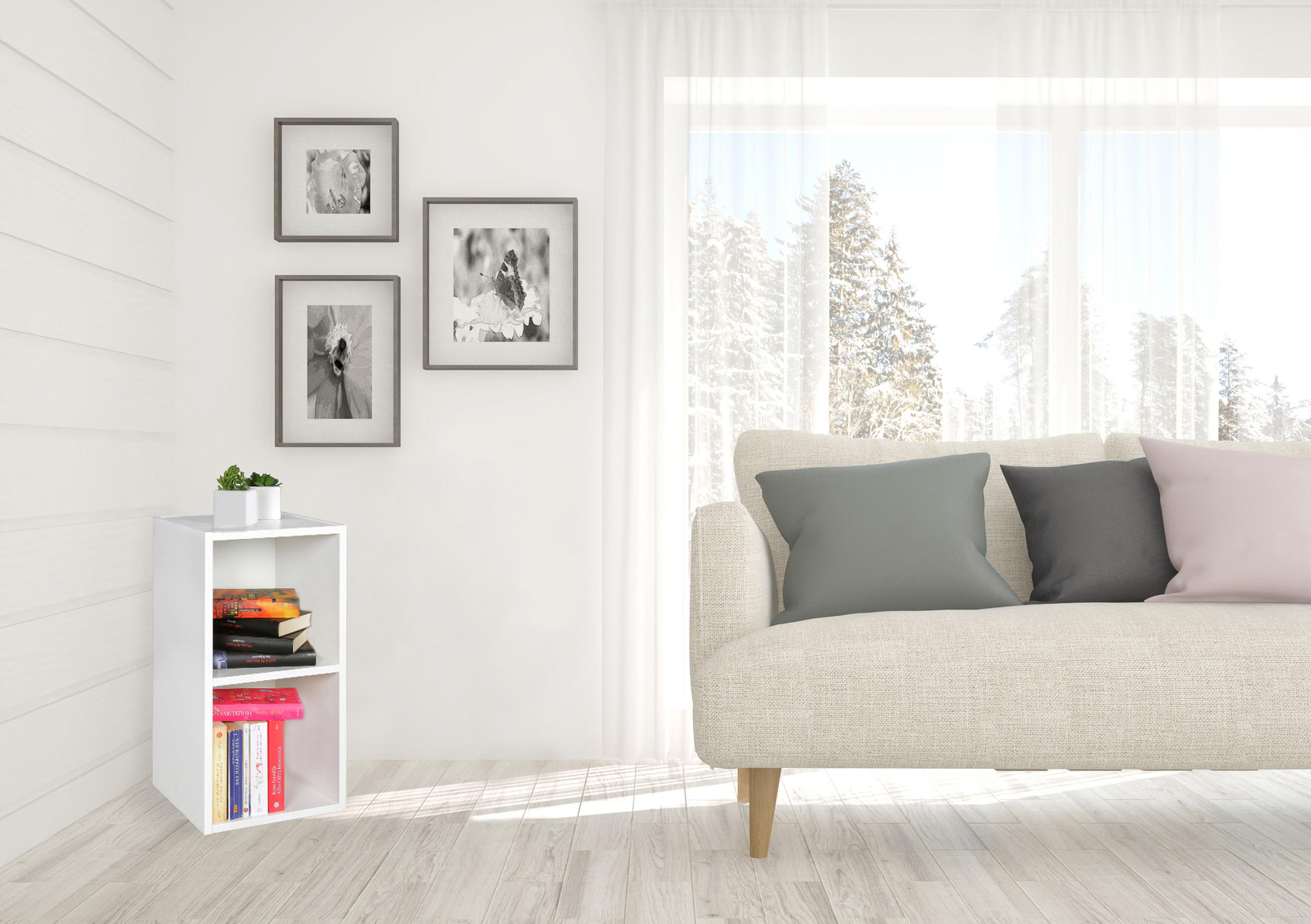 HYLLA i 30/60/30 cm vit  - vit, Klassisk, trämaterial (30/60/30cm) - MID.YOU