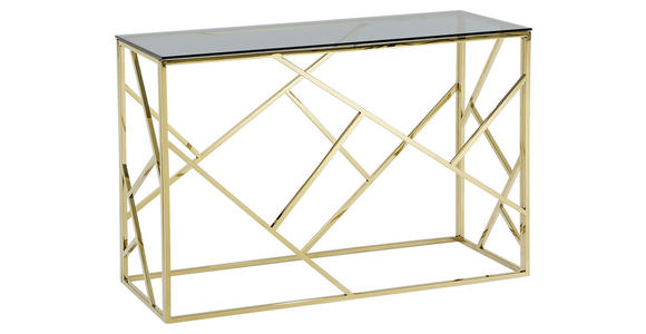 KONSOLENTISCH in Metall, Glas 120/40/78 cm    - Goldfarben, Design, Glas/Metall (120/40/78cm) - Xora