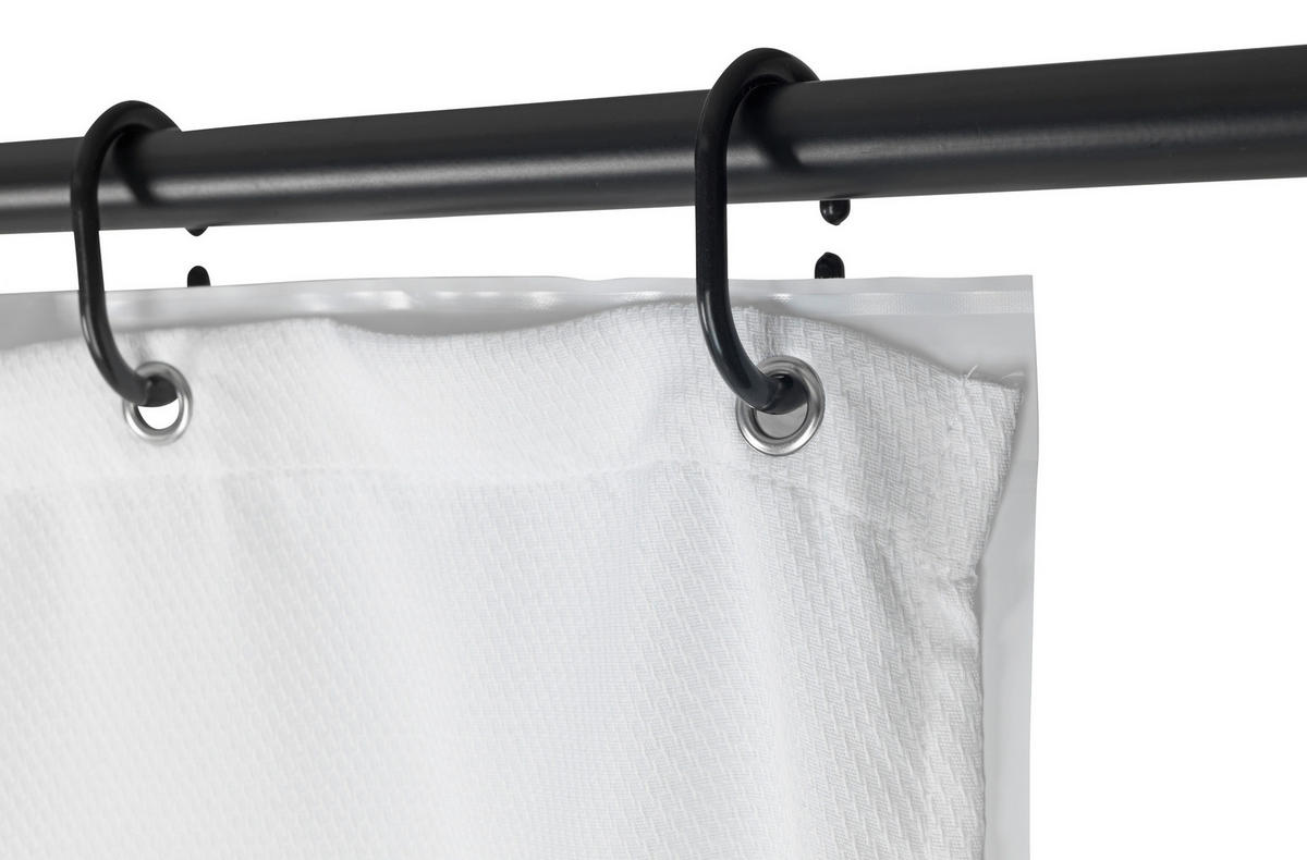 DUSCHVORHANG SAOBA GRS PES 180/200 cm  - Weiß, KONVENTIONELL, Kunststoff/Textil (180/200cm) - Schöner Wohnen