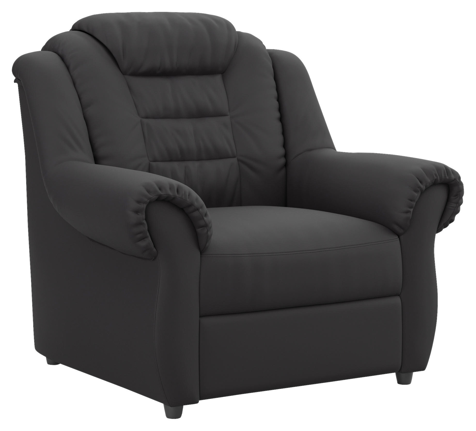 SESSEL in Lederlook Schwarz  - Schwarz, KONVENTIONELL, Kunststoff/Textil (104/102/101cm) - Livetastic