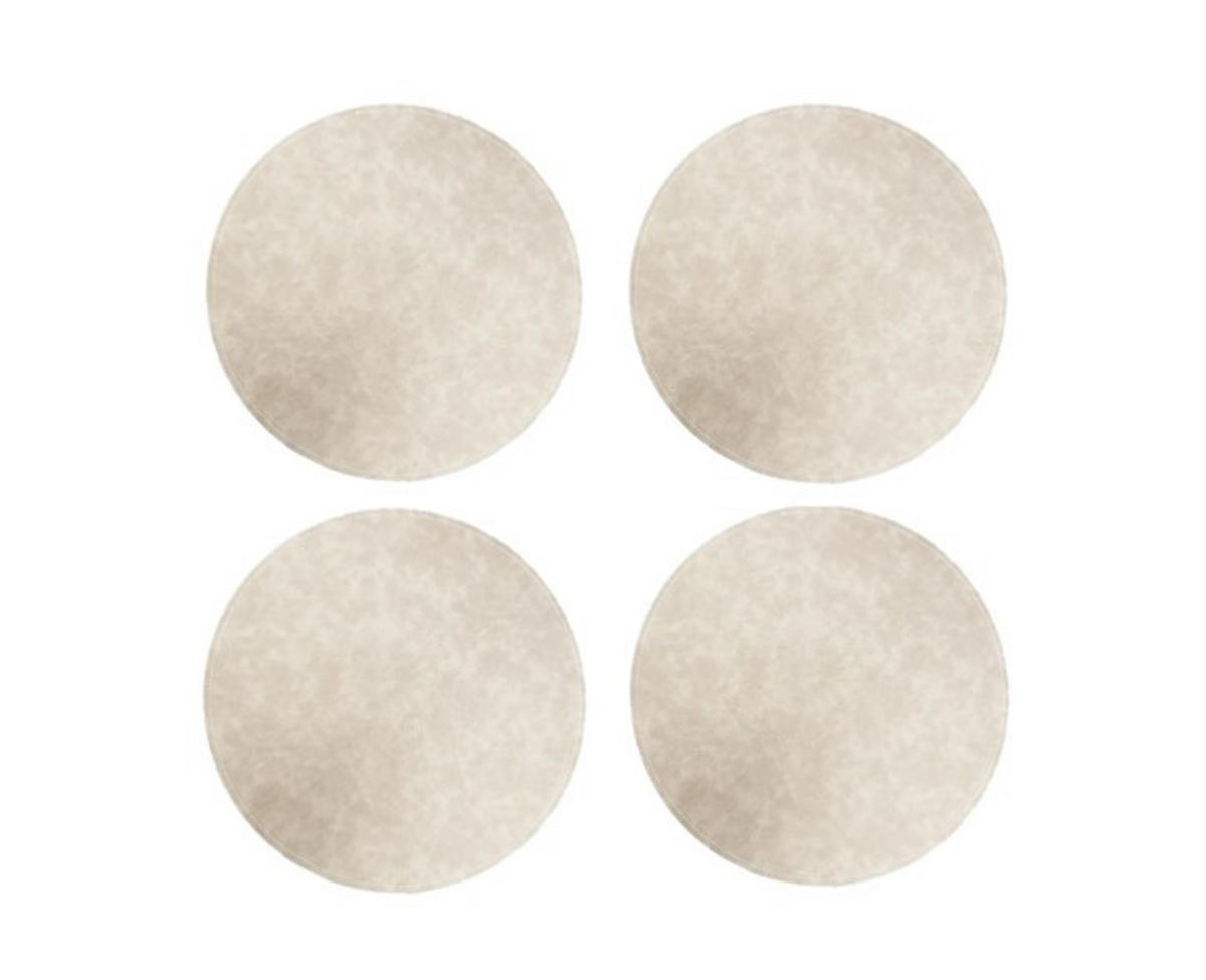 GLASUNDERLÄGG SET 4 delar 10 cm - beige, Basics, textil (10cm)