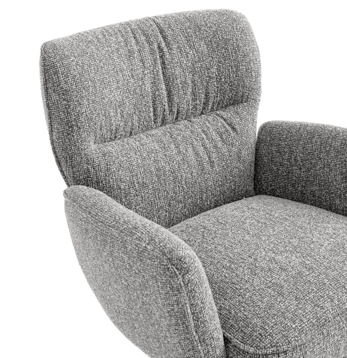 ARMLEHNSTUHL  in Eisen Leinenoptik  - Anthrazit/Schwarz, Design, Textil/Metall (67/86/68cm) - Novel