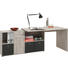 ECKSCHREIBTISCH Eichefarben - Eichefarben/Alufarben, Design, Kunststoff (136/75/137cm) - Carryhome