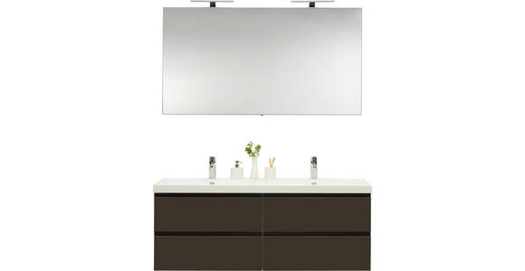BADEZIMMER in 140 cm - Anthrazit/Weiß, Design, Holzwerkstoff/Stein (140cm) - Novel
