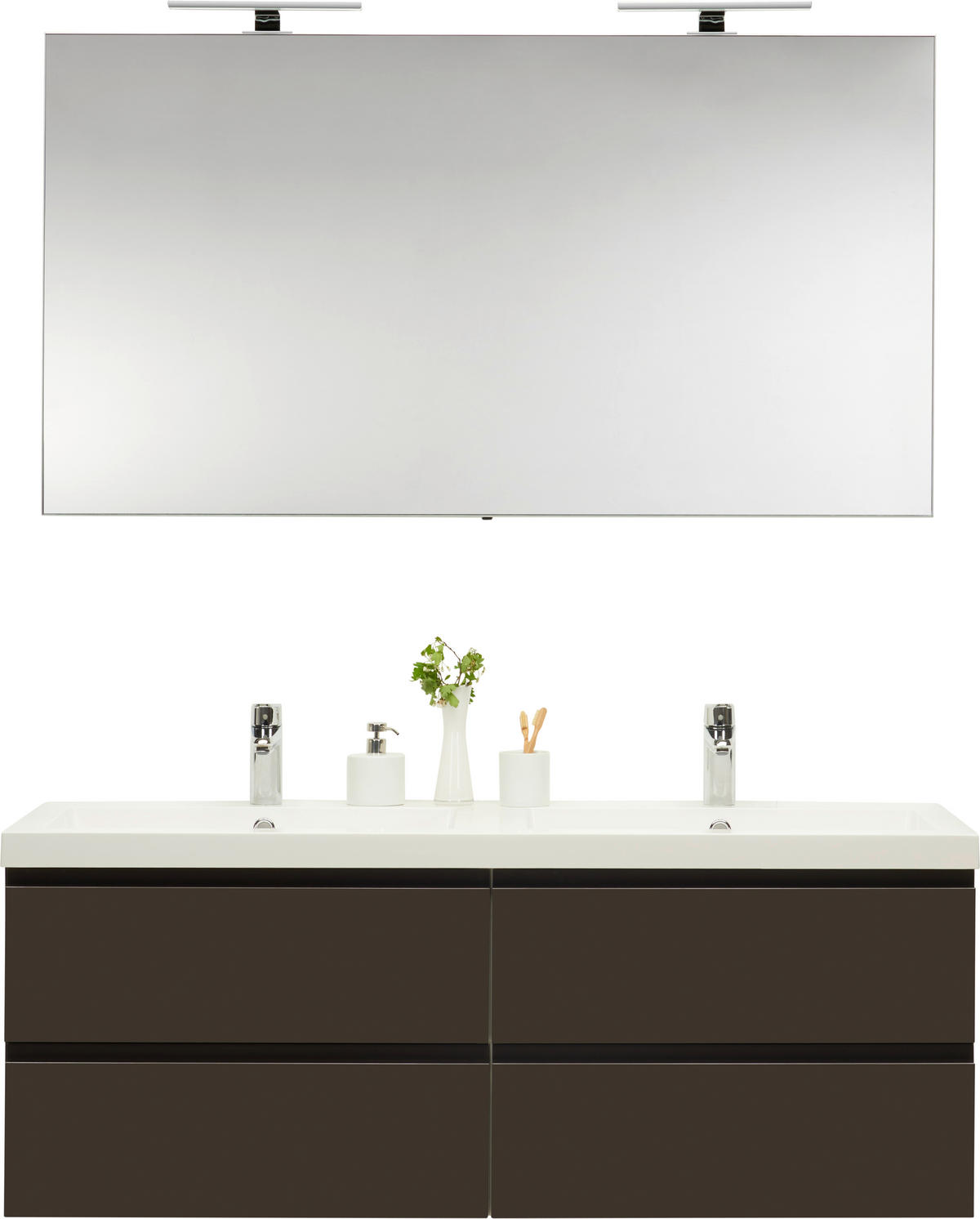 BADEZIMMER  in 140 cm  - Anthrazit/Weiß, Design, Holzwerkstoff/Stein (140cm) - Novel