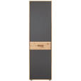 GARDEROBENSCHRANK  in 59/207/38 cm  - Eiche Bianco/Anthrazit, Natur, Glas/Holz (59/207/38cm) - Linea Natura