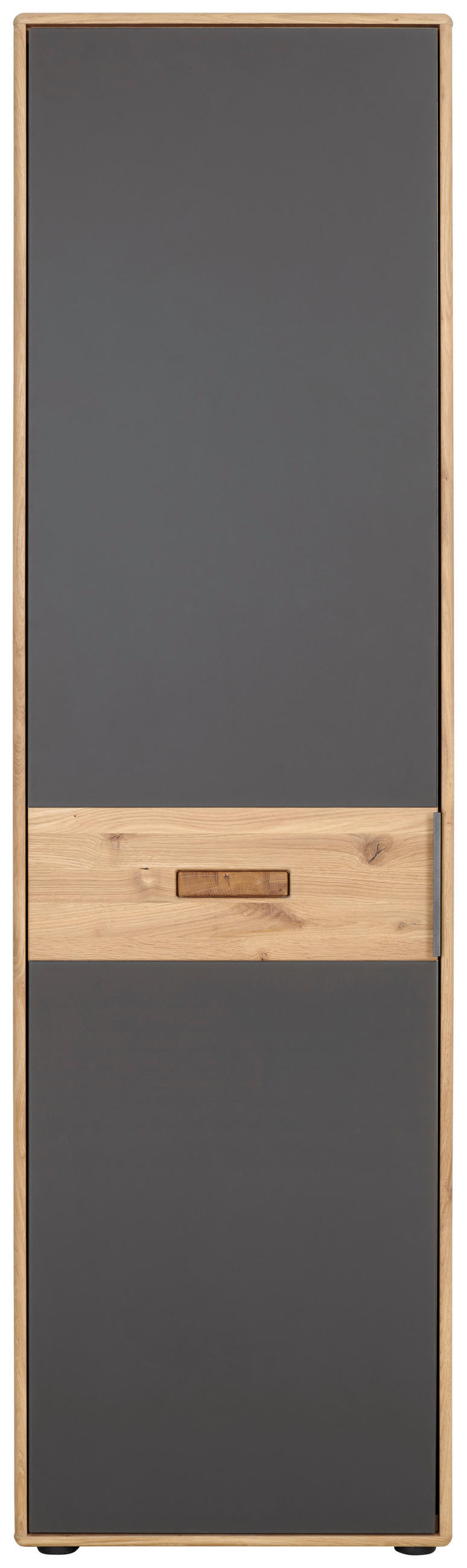 GARDEROBENSCHRANK  in 59/207/38 cm  - Eiche Bianco/Anthrazit, Natur, Glas/Holz (59/207/38cm) - Linea Natura
