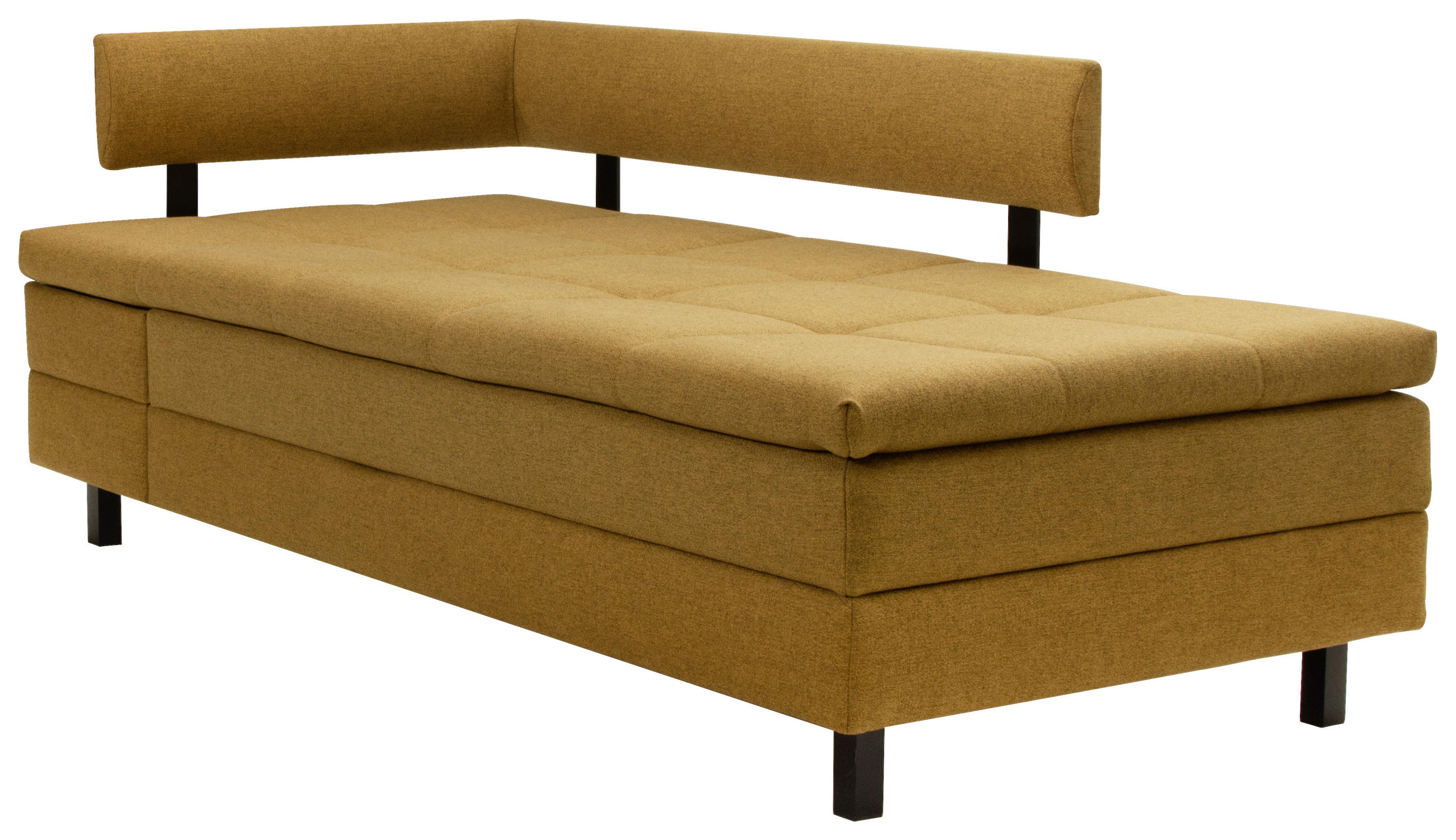 LIEGE in Flachgewebe Currygelb  - Currygelb/Schwarz, MODERN, Textil/Metall (208/77/98cm) - Joka