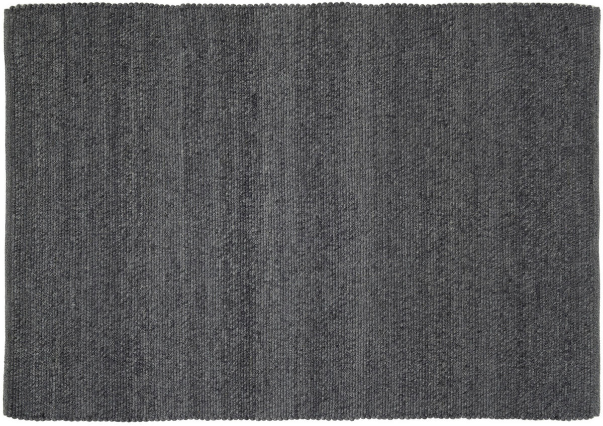 HANDWEBTEPPICH 60/90 cm Helsinki Anthrazit  - Anthrazit, Basics, Textil (60/90cm) - Linea Natura