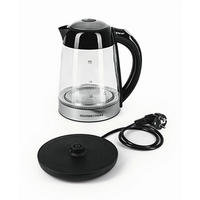 WASSERKOCHER GOURMETmaxx 1,7 L  - Edelstahlfarben/Schwarz, Basics, Glas/Kunststoff (21/16/25cm) - GOURMETMAXX