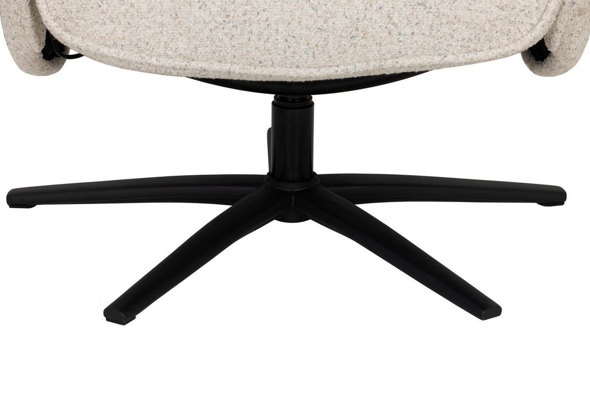 RELAXSESSELSET Bouclé    - Creme/Schwarz, Design, Holz/Textil (77/108/81cm) - Livetastic