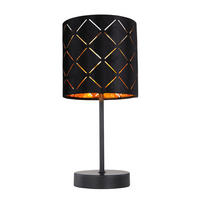 TISCHLEUCHTE 15/35 cm   - Schwarz, Basics, Textil/Metall (15/35cm) - Globo