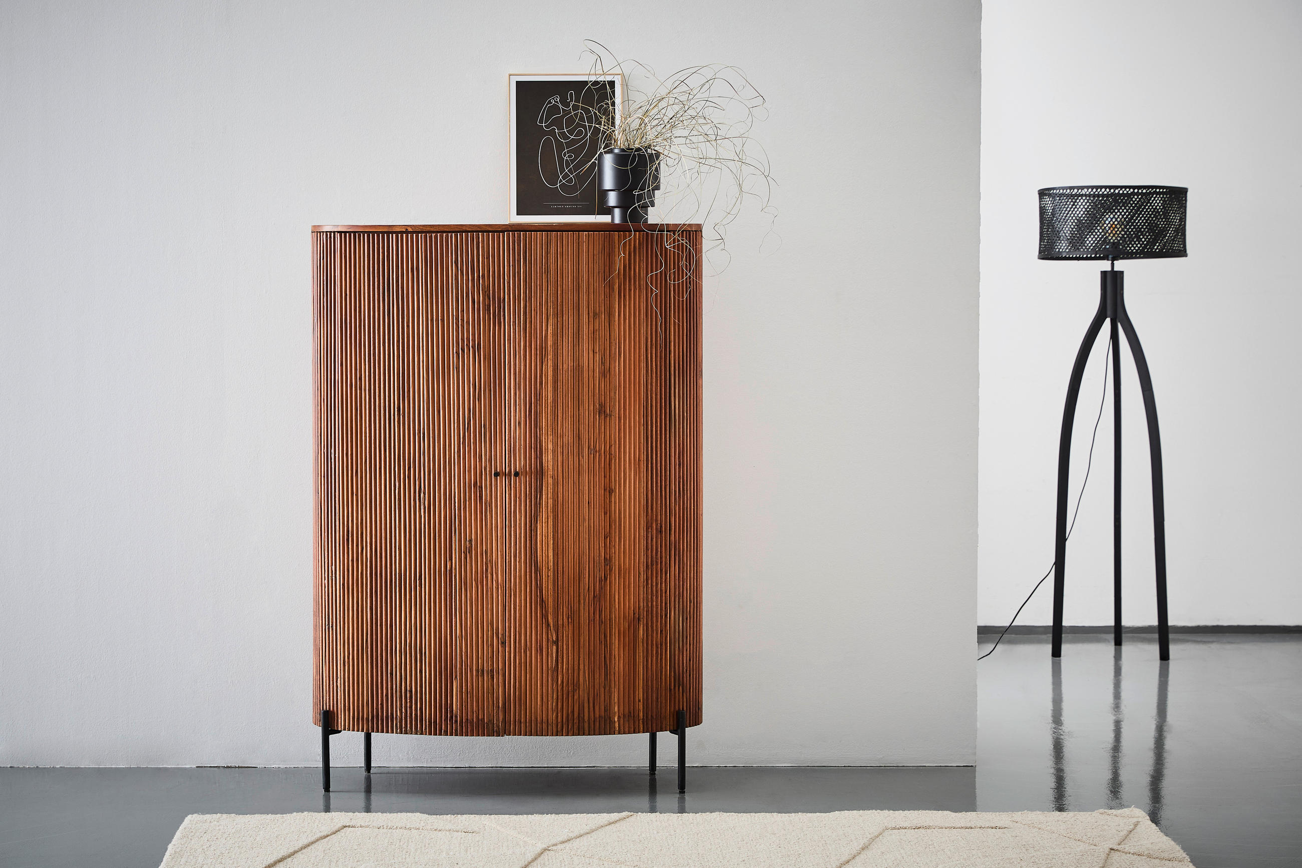 HIGHBOARD  in 100/144/42 cm  - Goldfarben/Schwarz, Design, Holz/Metall (100/144/42cm) - Livetastic