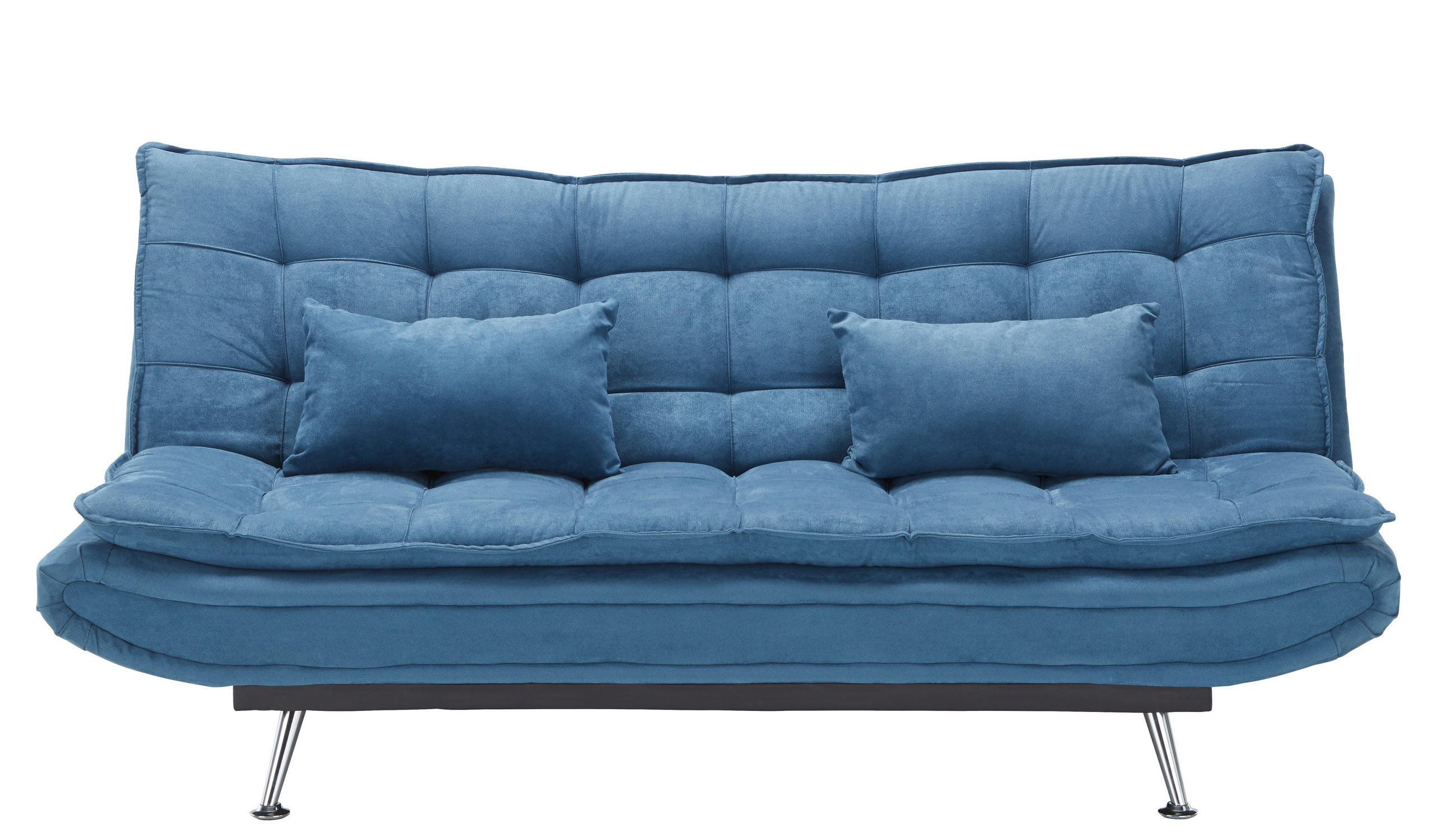 BÄDDSOFFA i flatväv mörkblå - silver/mörkblå, Basics, metall/trä (196/92/98cm) - Best Price