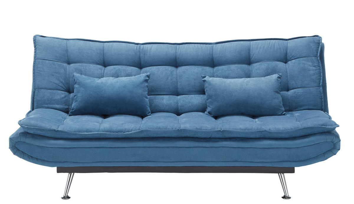 BÄDDSOFFA i flatväv mörkblå  - silver/mörkblå, Basics, metall/trä (196/92/98cm) - Best Price