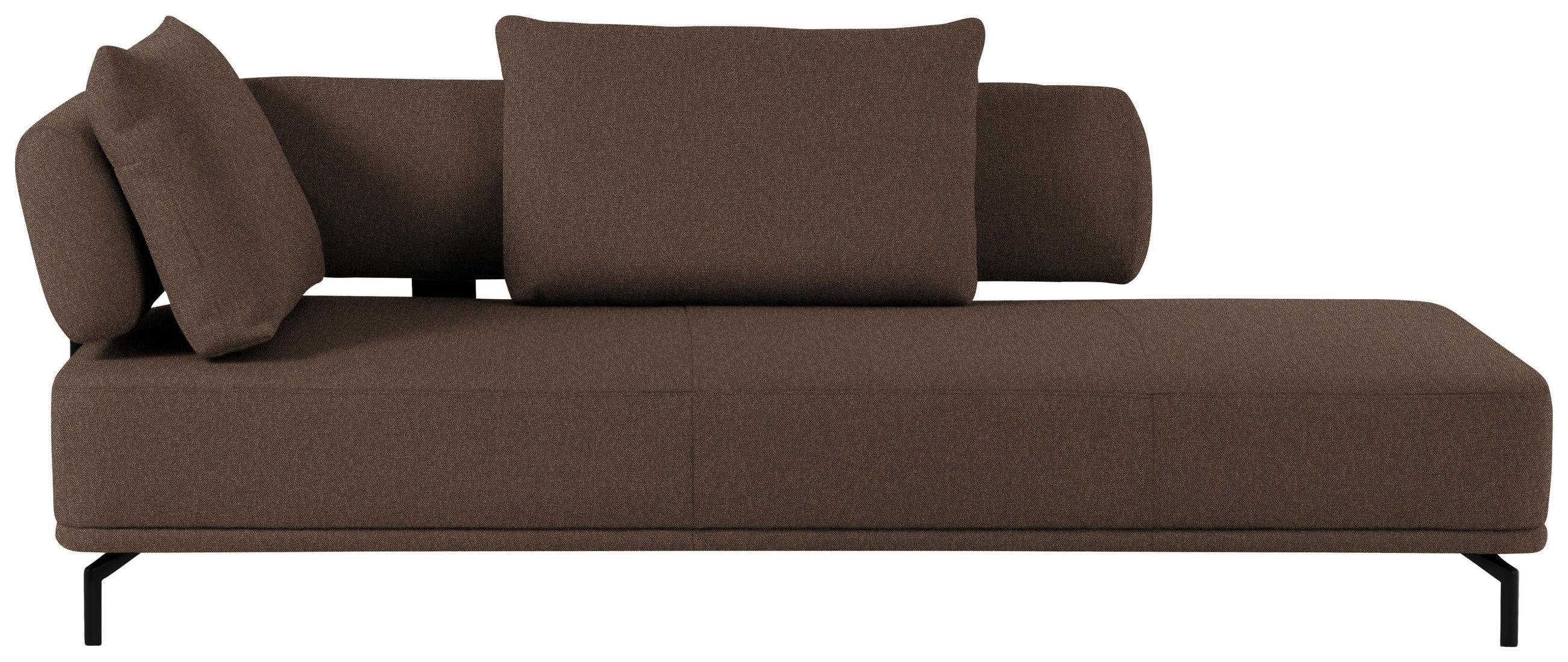 RÉCAMIERE in Flachgewebe Braun  - Schwarz/Braun, Design, Textil/Metall (227/89/101cm) - Dieter Knoll